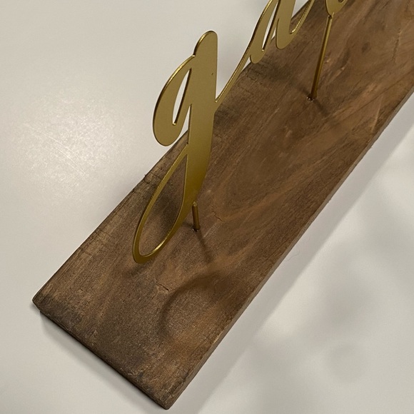 Gather Metal and Wood Decorative Table Top Sign - Picture 5 of 7